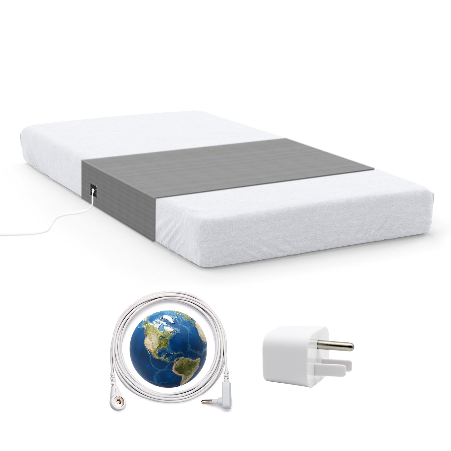 Grounding Half Sheet with 5% Silver Fiber – 90×265cm Conductive Earthing Bed Sheet for Better Sleep & EMF Relief – Includes Grounding Cord – Skin-Friendly Cotton(5%half sheet)