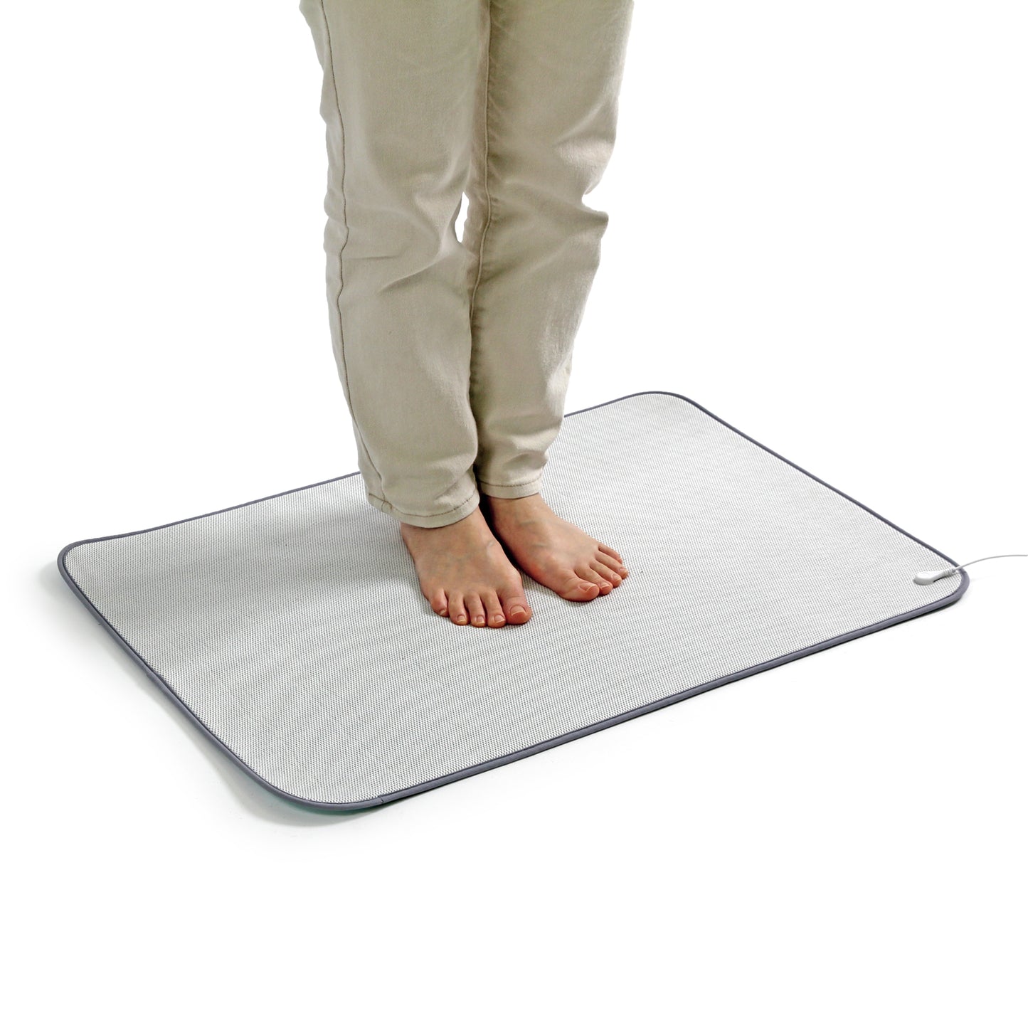 Grounding Mat for Feet,Bed and Travel with Organic Cotton & Silver Fiber – 50×70cm Gray Earthing Pad with Memory Foam Includes Grounding Cord (memory mat)
