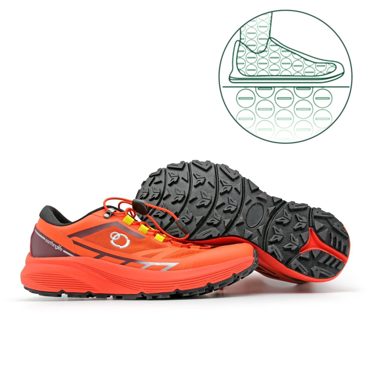 earthinglife grounding Trail Running Shoe for Men Connect to Earth for natual Healing, Waterproof Hiking Shoes Anti-Slip Rubber Outsole for Walking(77011)