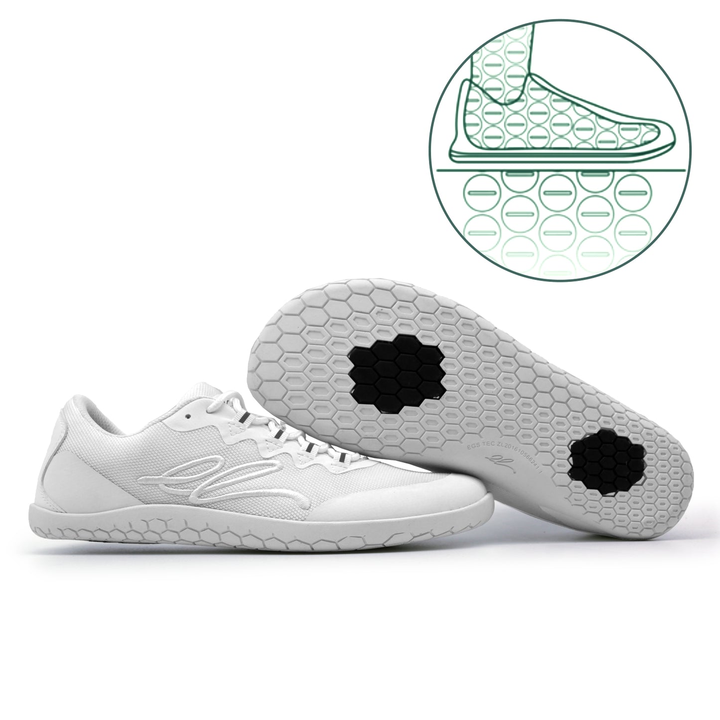 earthinglife Barefoot Grounding Shoes Lace Up Wide Toe Box Conductive Flexible Outsole Zero Drop Connect to Earth More Energy Reduce Stress Enhancing Movement Better Sleep Pain Relief(7702)