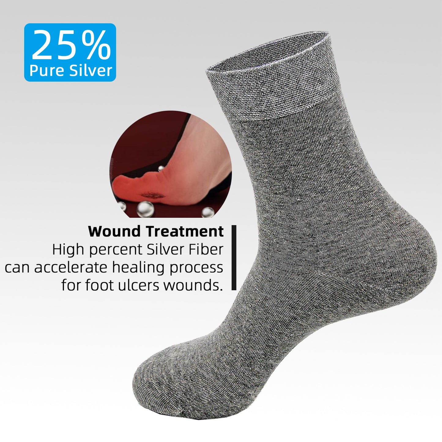 Grounding Quarter Socks-3 Pairs (25%silver fibre)
