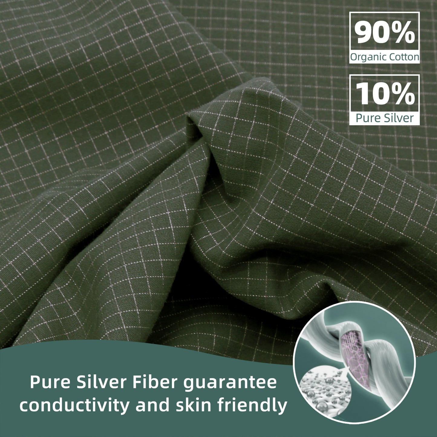 10% solid silver Grounding Fitted Sheet