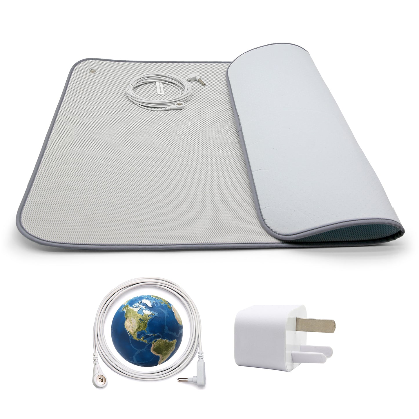 Grounding Mat for Feet,Bed and Travel with Organic Cotton & Silver Fiber – 50×70cm Gray Earthing Pad with Memory Foam Includes Grounding Cord (memory mat)