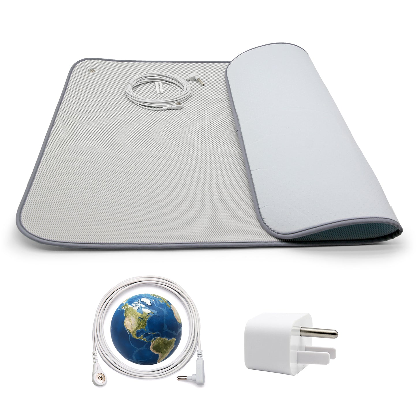 Grounding Mat for Feet,Bed and Travel with Organic Cotton & Silver Fiber – 50×70cm Gray Earthing Pad with Memory Foam Includes Grounding Cord (memory mat)