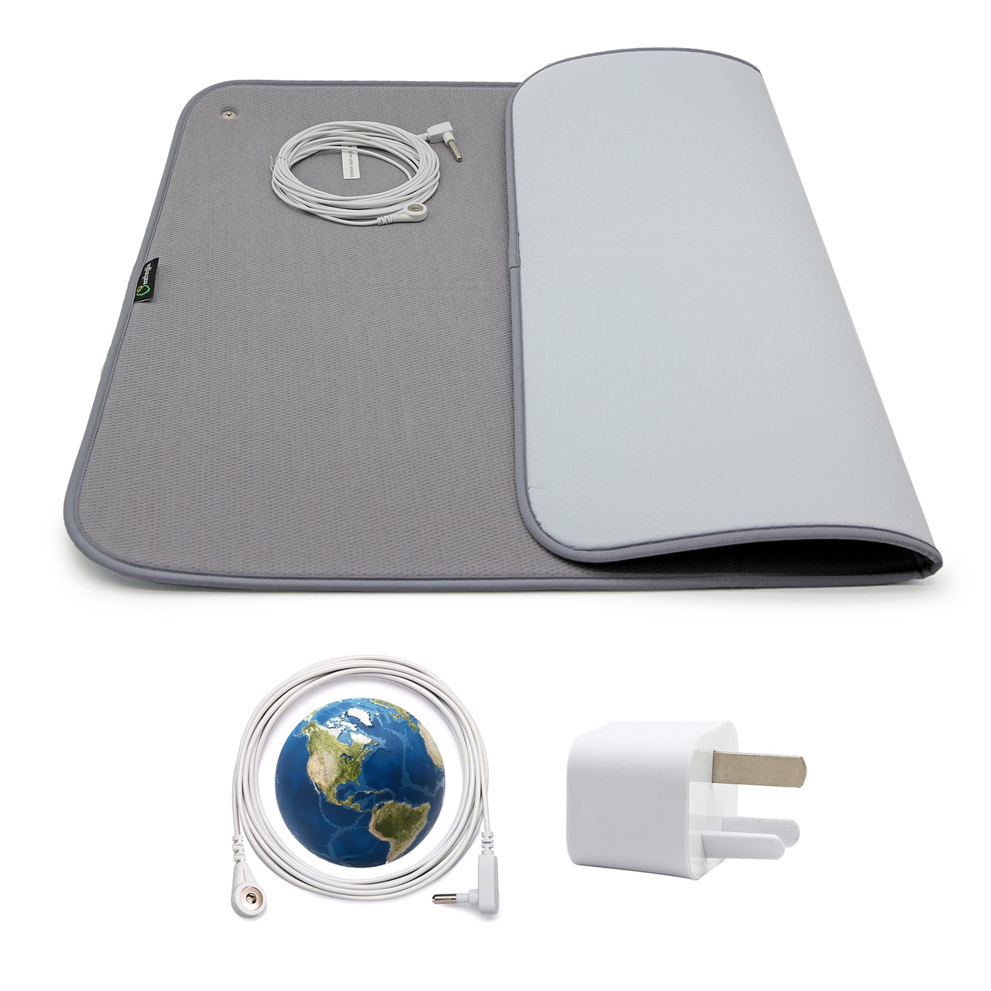 Grounding Mat for Feet,Bed and Travel with Organic Cotton & Silver Fiber – 50×70cm Gray Earthing Pad with Memory Foam Includes Grounding Cord (memory mat)