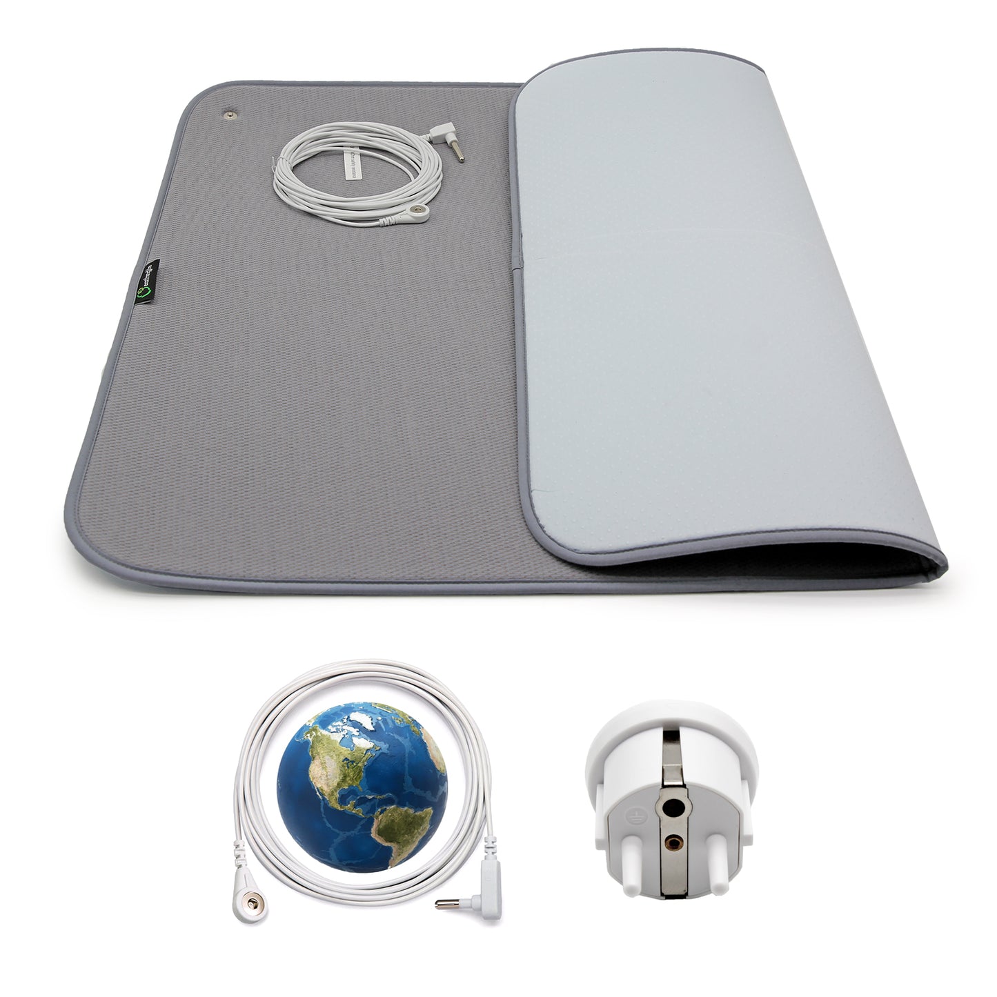 Grounding Mat for Feet,Bed and Travel with Organic Cotton & Silver Fiber – 50×70cm Gray Earthing Pad with Memory Foam Includes Grounding Cord (memory mat)