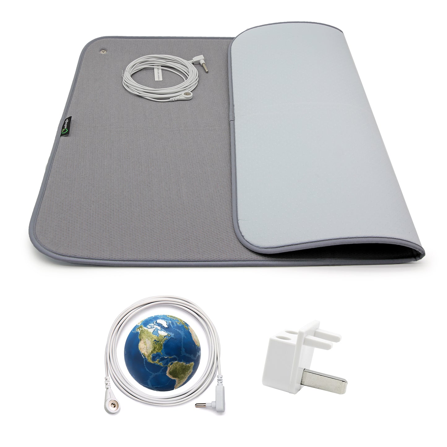 Grounding Mat for Feet,Bed and Travel with Organic Cotton & Silver Fiber – 50×70cm Gray Earthing Pad with Memory Foam Includes Grounding Cord (memory mat)
