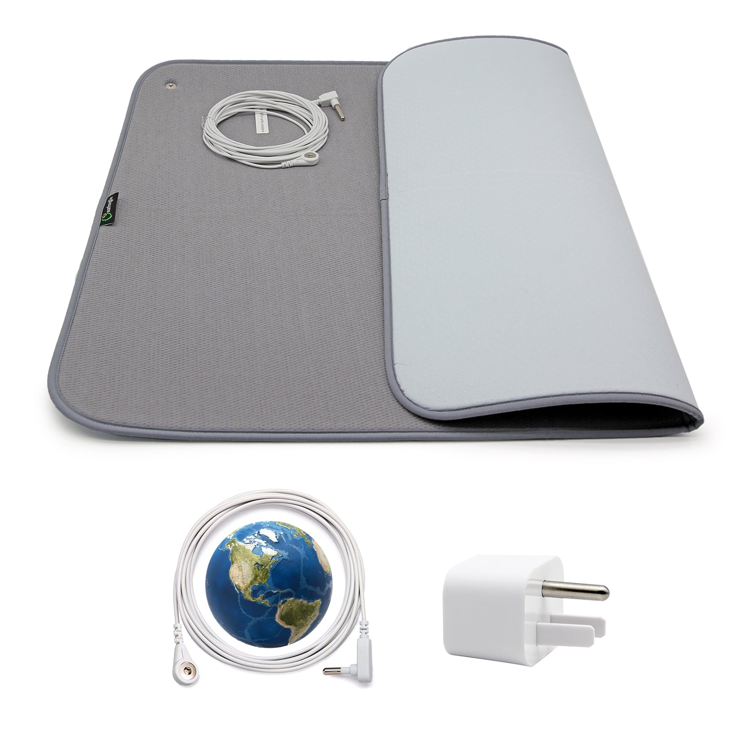 Grounding Mat for Feet,Bed and Travel with Organic Cotton & Silver Fiber – 50×70cm Gray Earthing Pad with Memory Foam Includes Grounding Cord (memory mat)