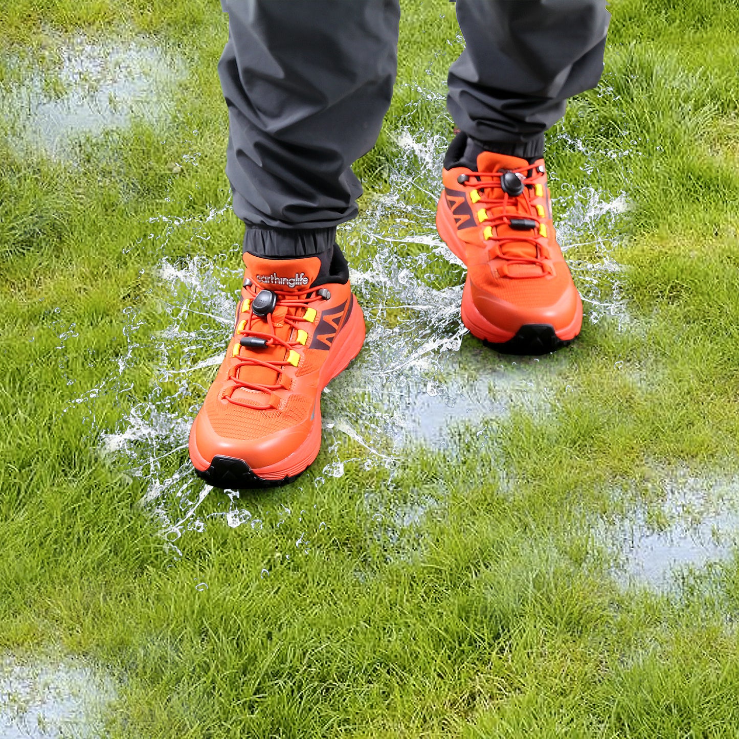 earthinglife grounding Trail Running Shoe for Men Connect to Earth for natual Healing, Waterproof Hiking Shoes Anti-Slip Rubber Outsole for Walking(77011)