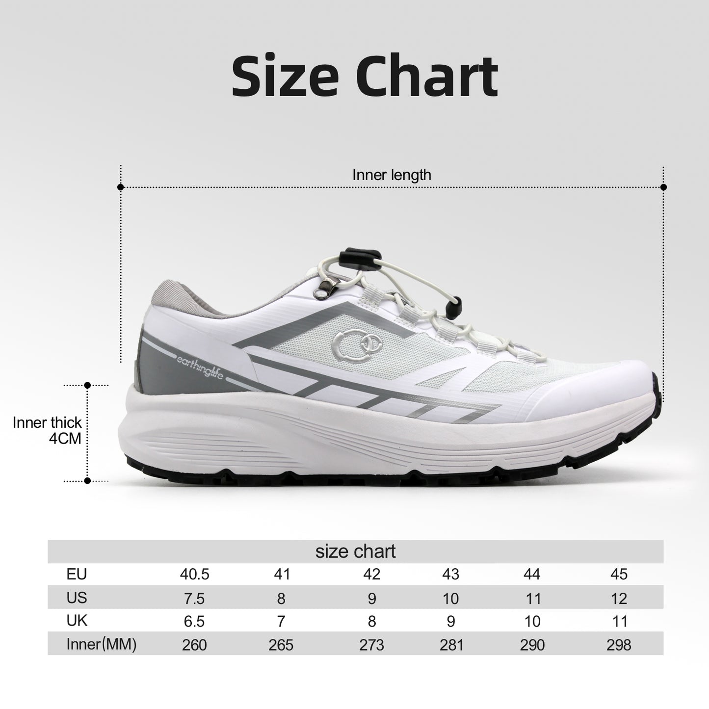 earthinglife grounding Trail Running Shoe for Men Connect to Earth for natual Healing, Waterproof Hiking Shoes Anti-Slip Rubber Outsole for Walking(77011)