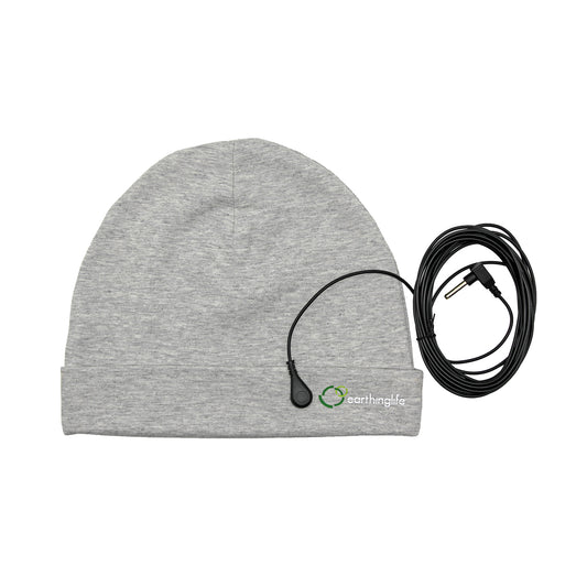 Earthinglife grounding  Faraday Hat, Silver Lining Fabric Blocks 99% of Wi Fi, Bluetooth With Black Coil Cord (Grounding Hat)