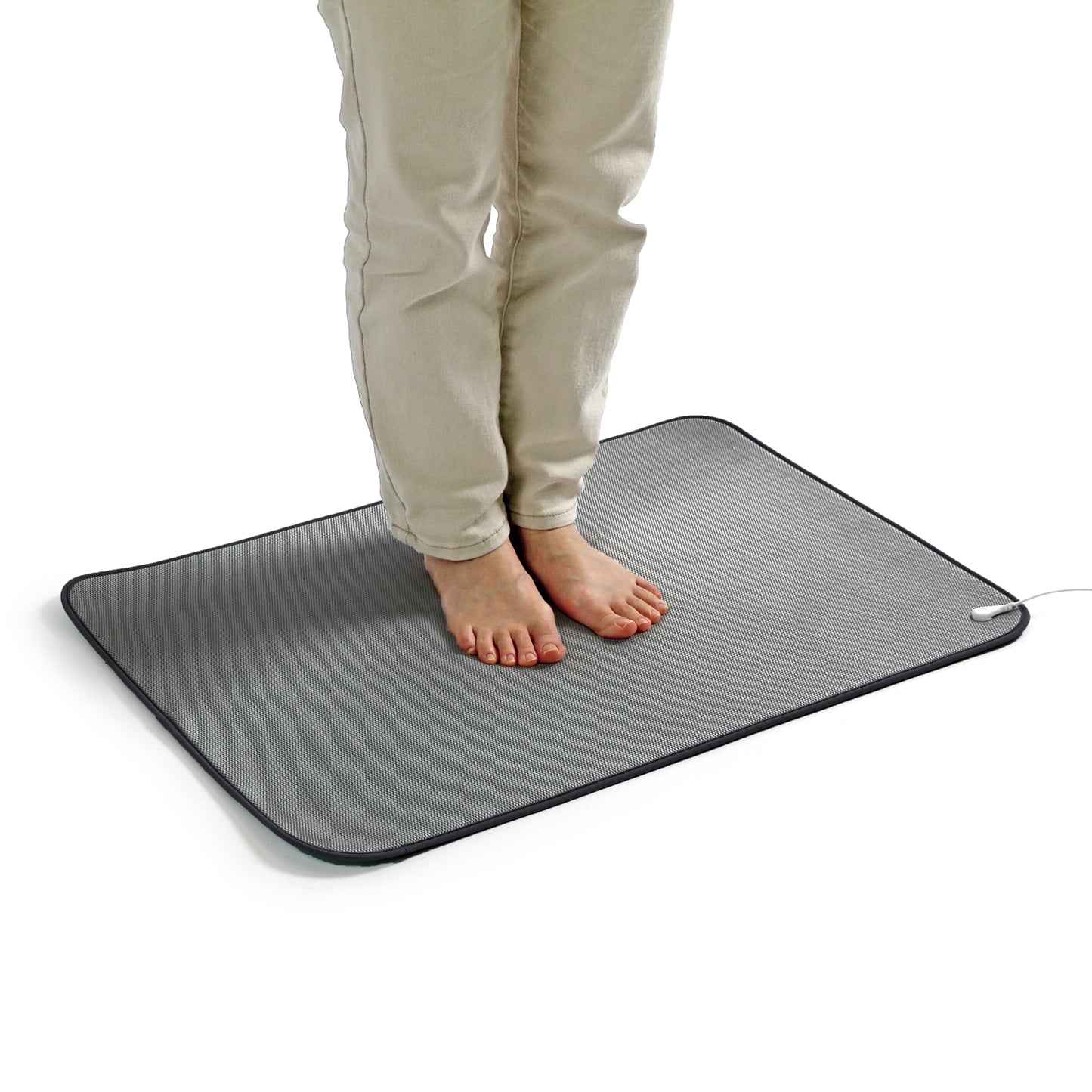 Grounding Mat for Feet,Bed and Travel with Organic Cotton & Silver Fiber – 50×70cm Gray Earthing Pad with Memory Foam Includes Grounding Cord (memory mat)