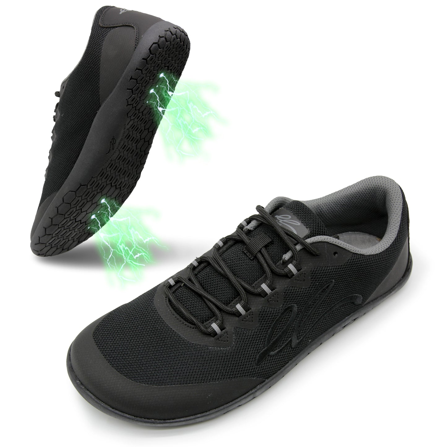 earthinglife Barefoot Grounding Shoes Lace Up Wide Toe Box Conductive Flexible Outsole Zero Drop Connect to Earth More Energy Reduce Stress Enhancing Movement Better Sleep Pain Relief