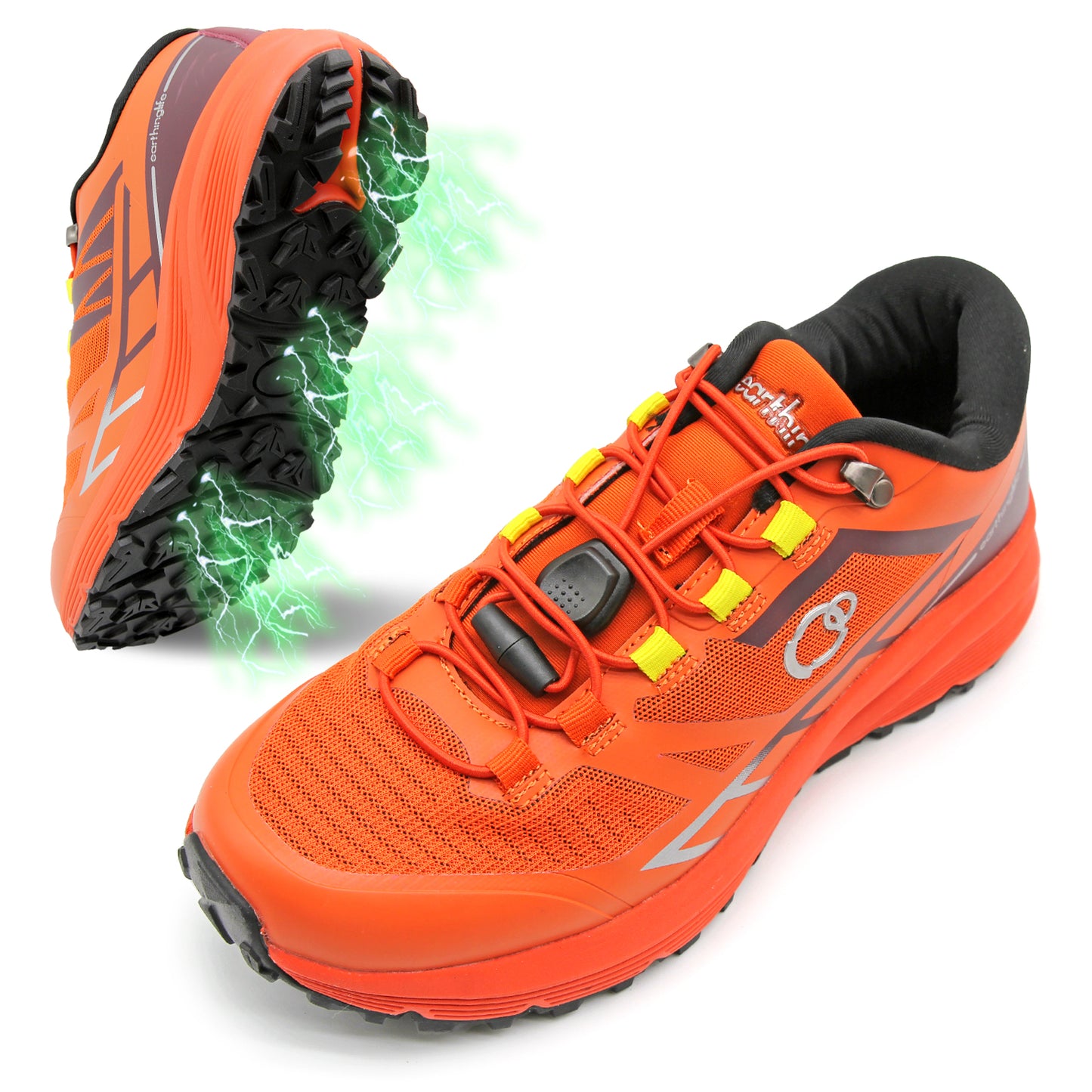 earthinglife grounding Trail Running Shoe for Men Connect to Earth for natual Healing, Waterproof Hiking Shoes Anti-Slip Rubber Outsole for Walking