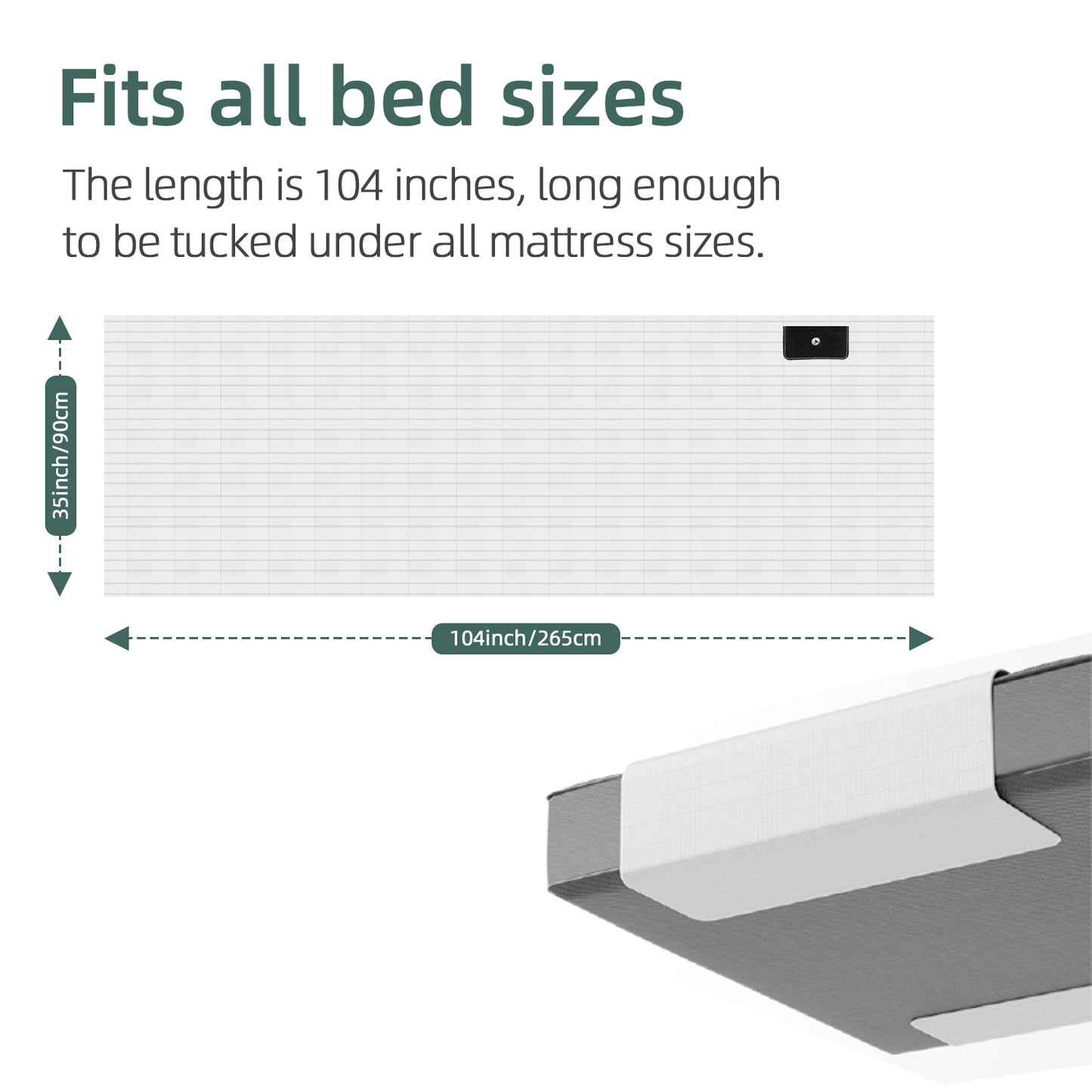 Grounding Half Sheet with 5% Silver Fiber – 90×265cm Conductive Earthing Bed Sheet for Better Sleep &amp; EMF Relief – Includes Grounding Cord – Skin-Friendly Cotton（5%half sheet）