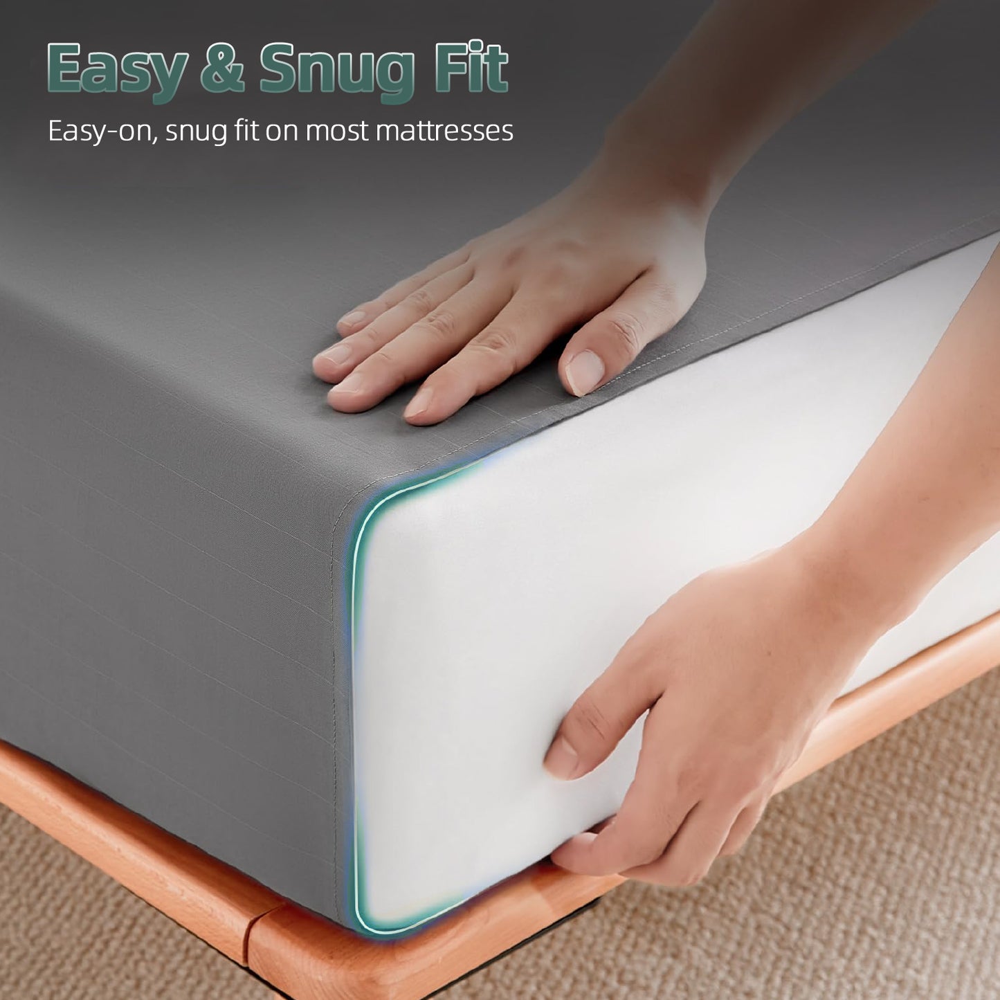 Grounding Half Sheet with 5% Silver Fiber – 90×265cm Conductive Earthing Bed Sheet for Better Sleep &amp; EMF Relief – Includes Grounding Cord – Skin-Friendly Cotton（5%half sheet）
