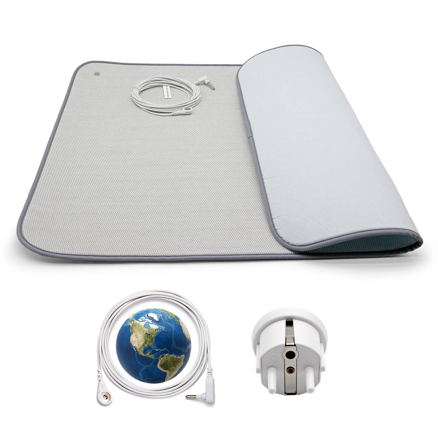 Grounding Mat for Feet,Bed and Travel with Organic Cotton & Silver Fiber – 50×70cm Gray Earthing Pad with Memory Foam Includes Grounding Cord (memory mat)