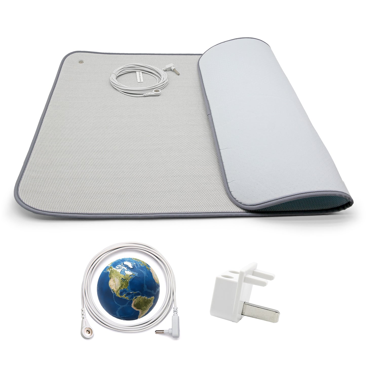 Grounding Mat for Feet,Bed and Travel with Organic Cotton & Silver Fiber – 50×70cm Gray Earthing Pad with Memory Foam Includes Grounding Cord (memory mat)