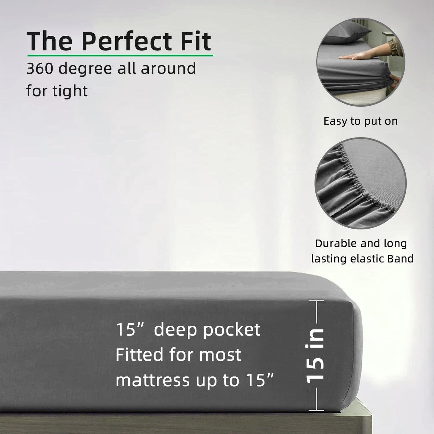 5% solid silver Grounding Fitted Sheet Package Set