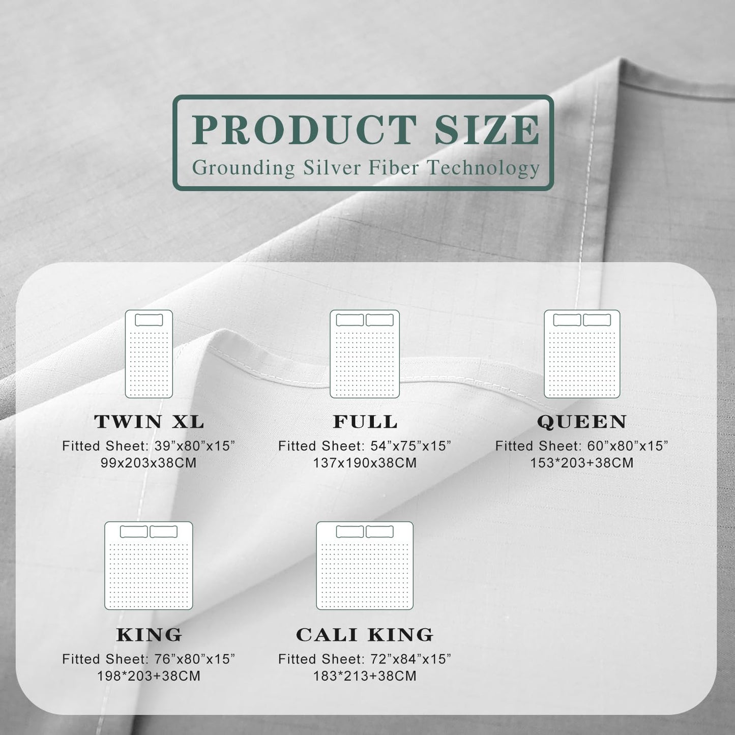 5% solid silver Grounding Fitted Sheet Package Set