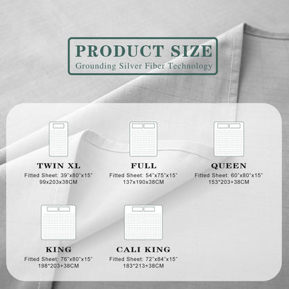 5% solid silver Grounding Fitted Sheet Package Set