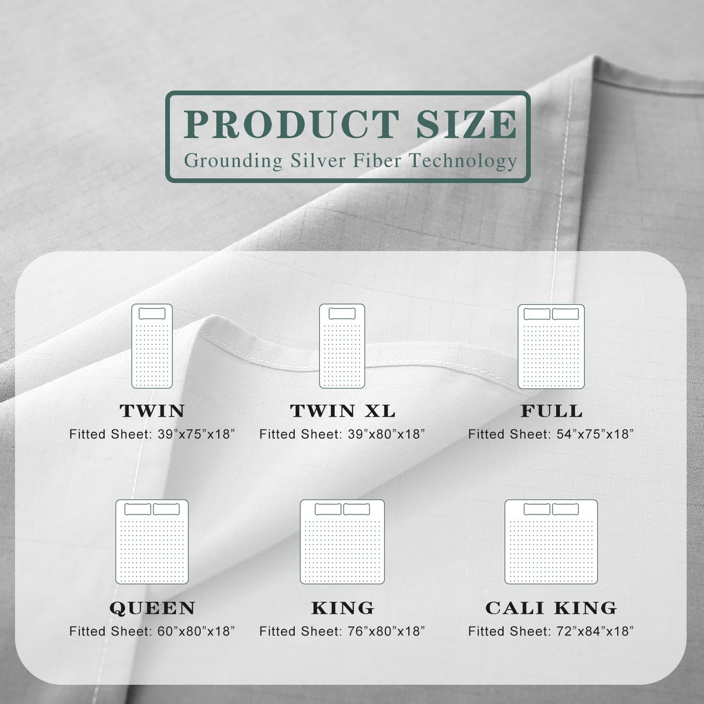 10% solid silver Grounding Fitted Sheet Package Set