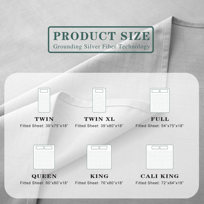 10% solid silver Grounding Fitted Sheet Package Set