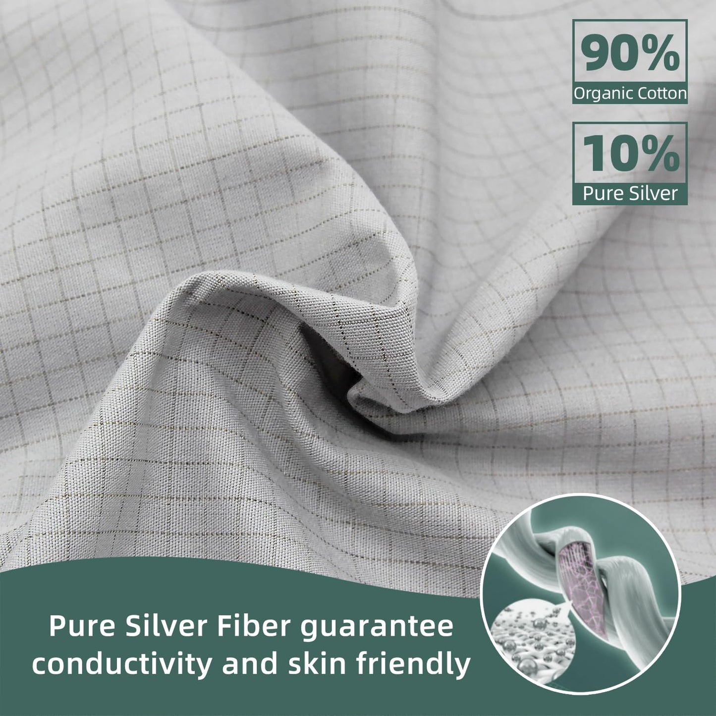 10% solid silver Grounding Fitted Sheet Package Set