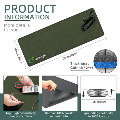 Grounding suede microfiber mat
