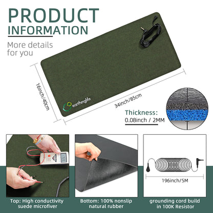 Grounding suede microfiber mat